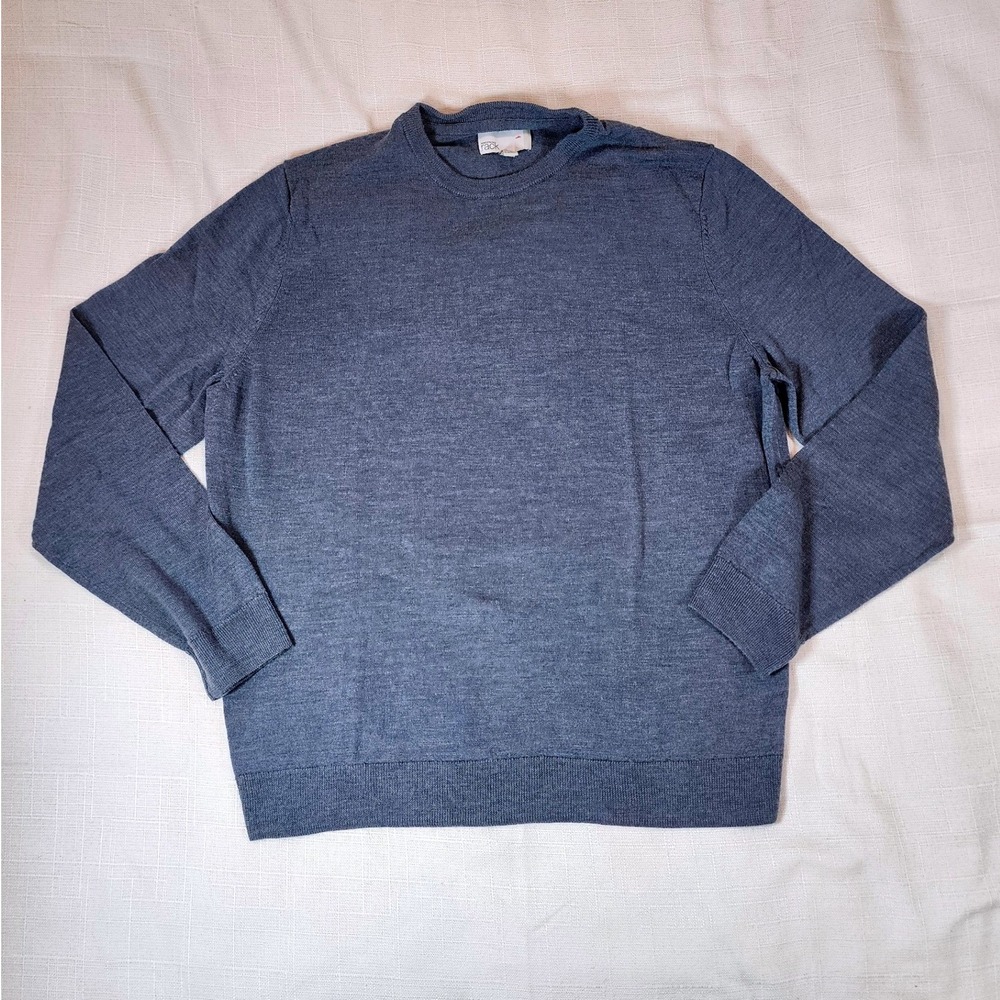 Nordstrom Rack Mens XL Merino Wool Crewneck Sweater Heather Slate Blue XX7502